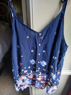Maurices Navy Floral Button-Front Cami